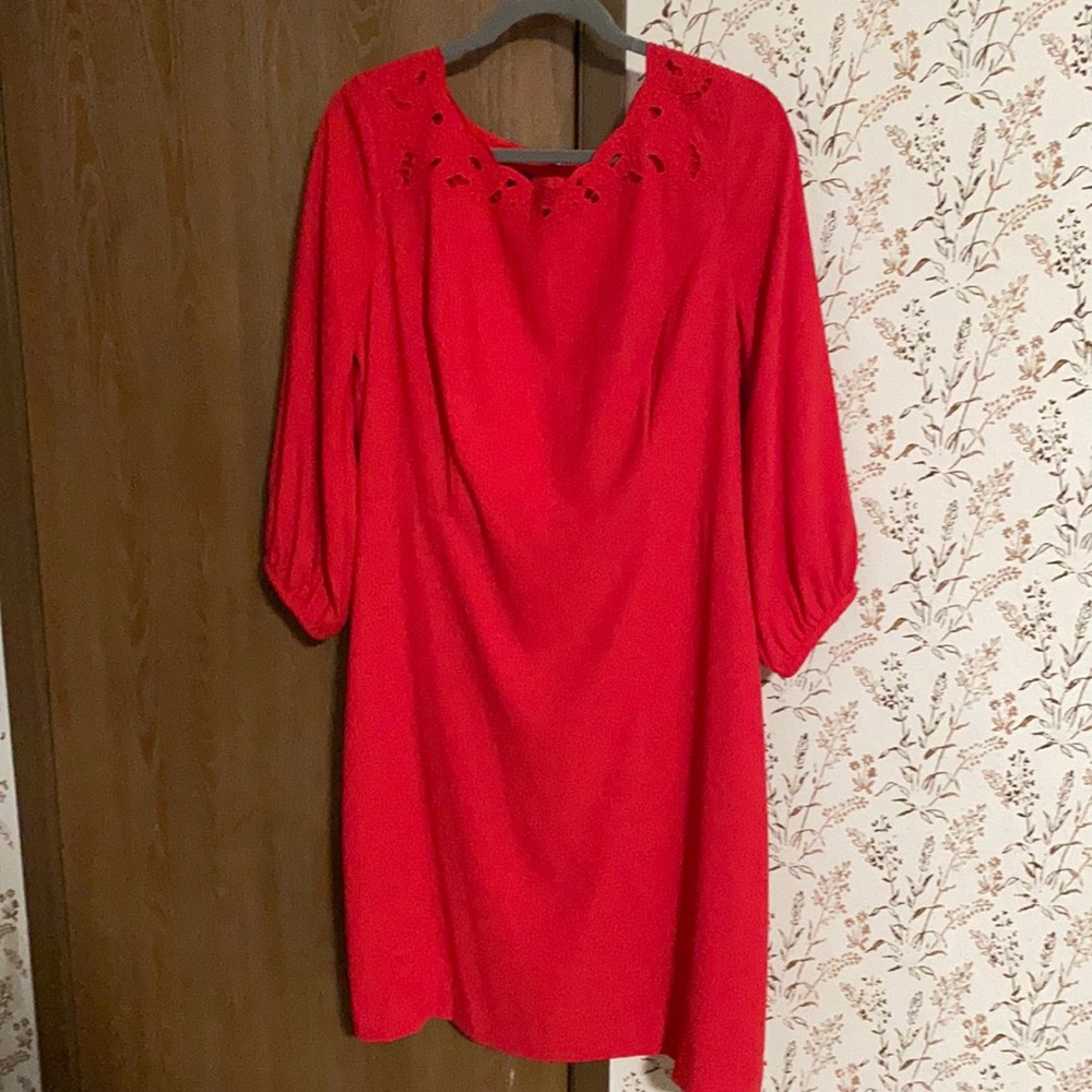 Talbots red dress.